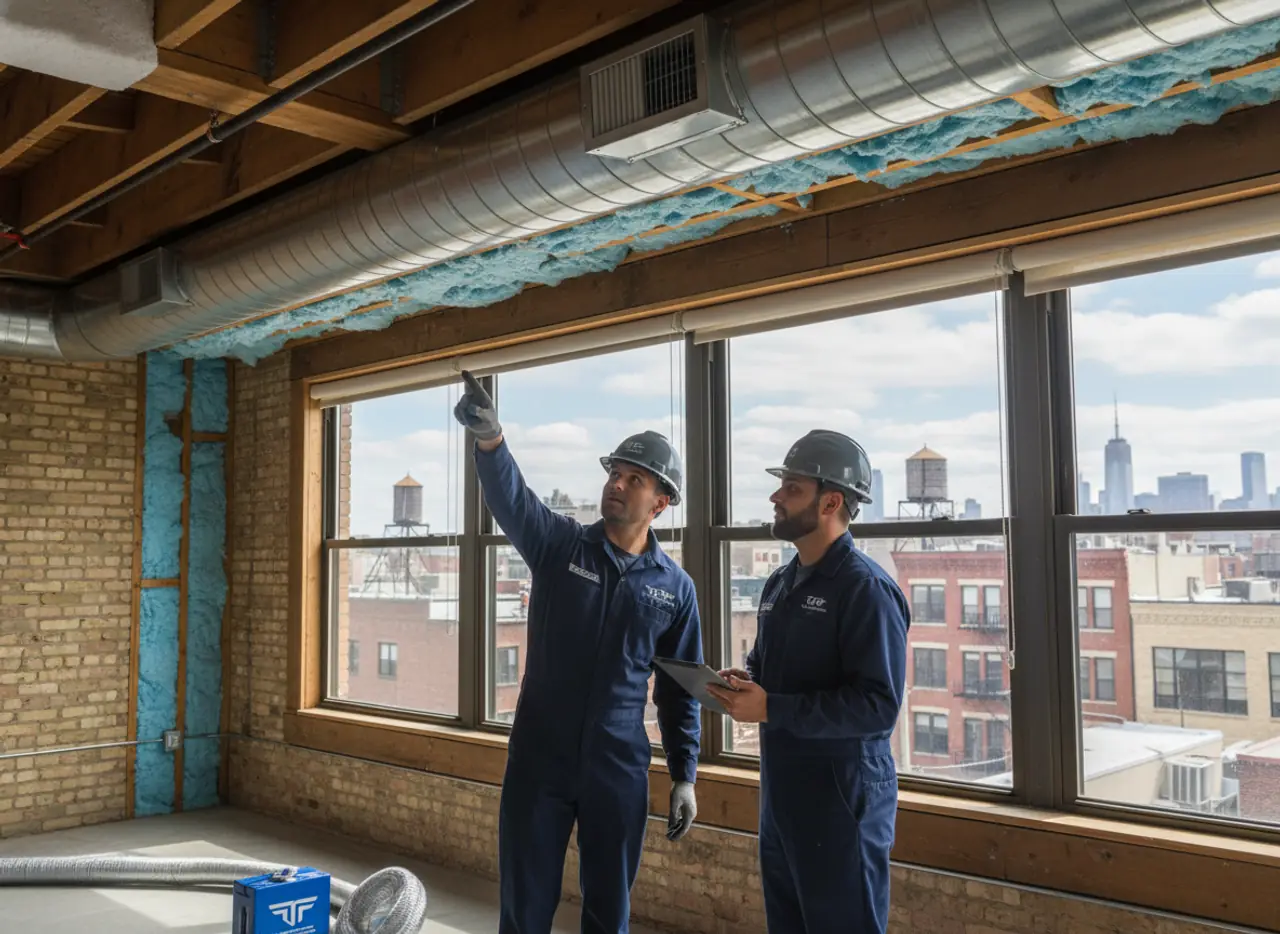Interior of a well-ventilated loft space showing proper insulation and vents