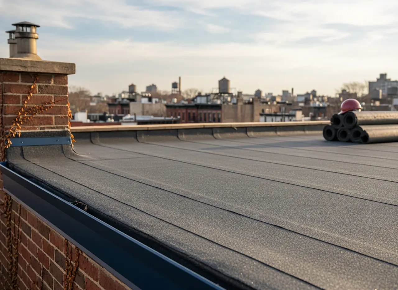Close-up of high-quality roofing materials being installed with precision by TipTop Roofing...