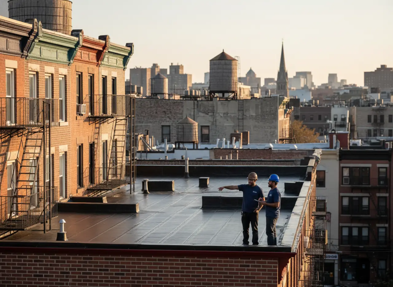 TipTop Roofing team members on a completed roof installation project, showing quality in East...
