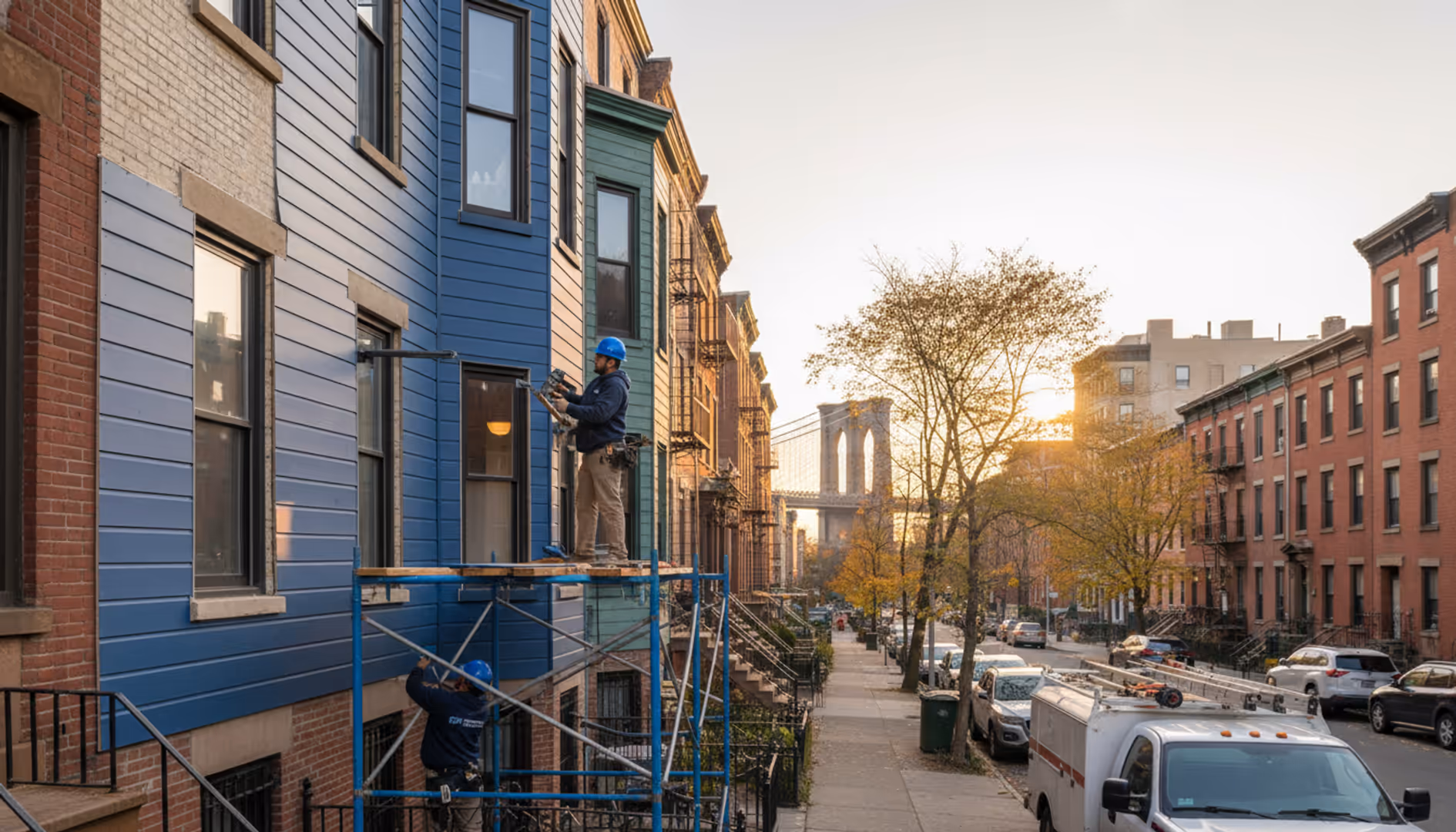 Beautifully renovated home with new siding in a vibrant Williamsburg neighborhood, showing...